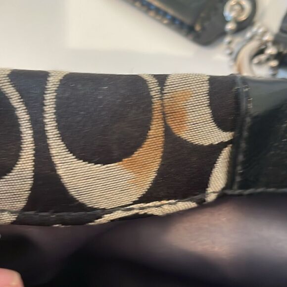 Coach Ashley Signature Carryall Black and Tan F15510 - Picture 8 of 9